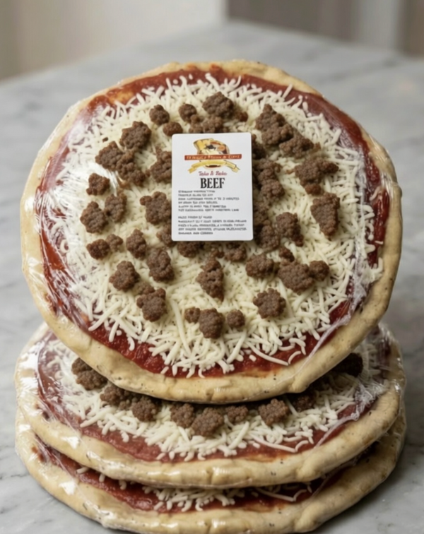 3-Pack Beef Pizzas – Triple Beef Deal