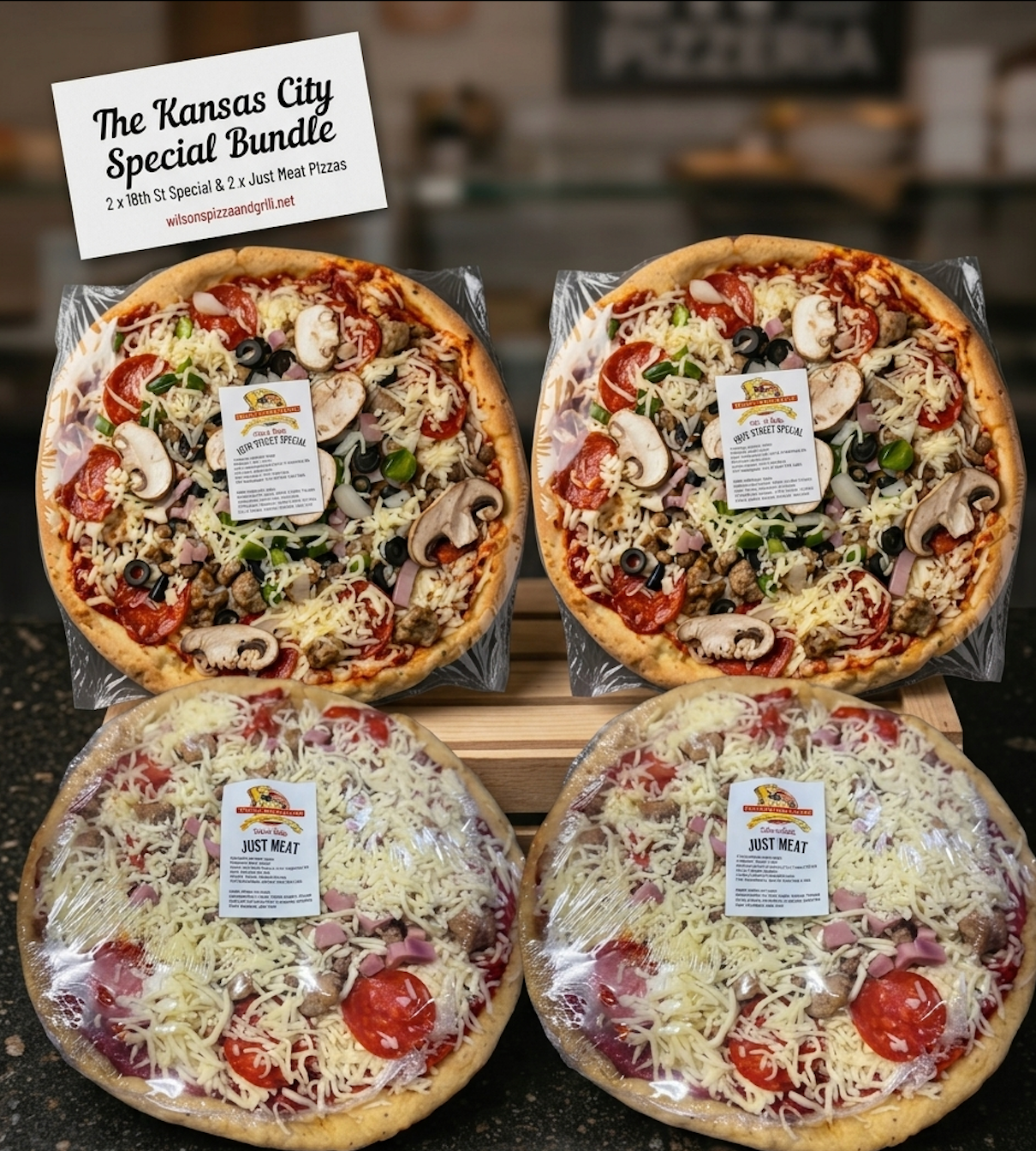 Kansas City Special - 4 Pack Pizza Deal